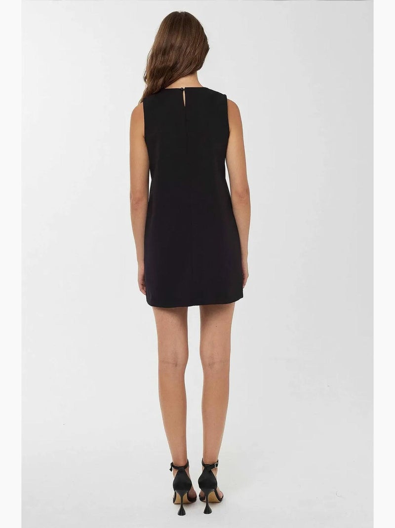Vestido curto com detalhes de laço hiccup Preto - Kiabi