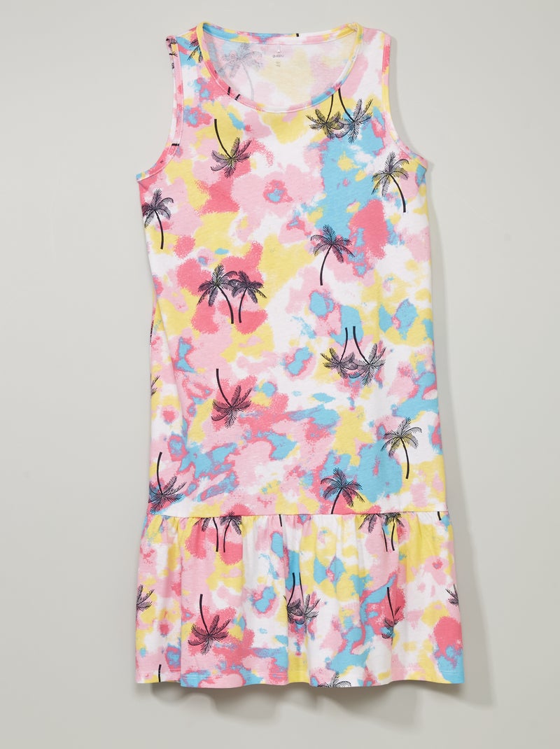Vestido curto com estampado Branco - Kiabi