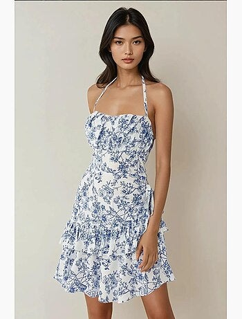 Vestido curto com estampado floral hiccup