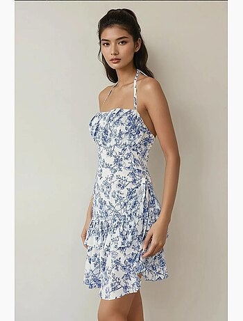 Vestido curto com estampado floral hiccup