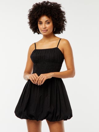 Vestido curto com favos de mel