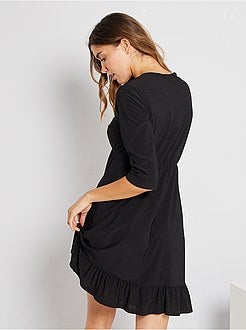 Vestido curto com folhos - Kiabi