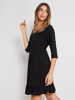 Vestido curto com folhos - Kiabi