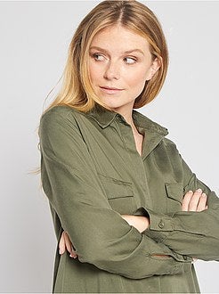 Vestido curto com forma de camisa - Kiabi