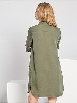 Vestido curto com forma de camisa - Kiabi