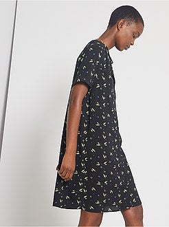 Vestido curto com forma de camisa - Kiabi