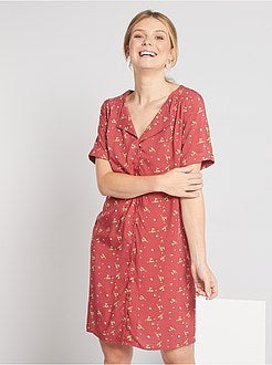 Vestido curto com forma de camisa - Kiabi
