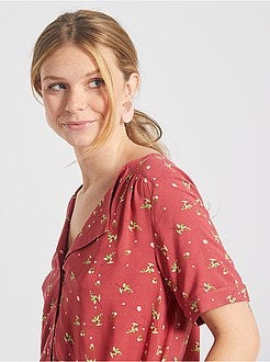 Vestido curto com forma de camisa - Kiabi