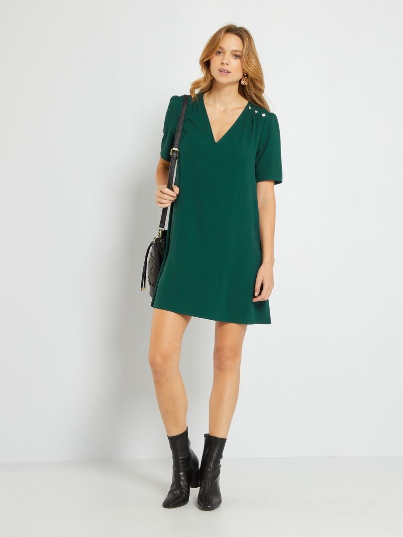 Vestido curto com joias fantasia VERDE - Kiabi