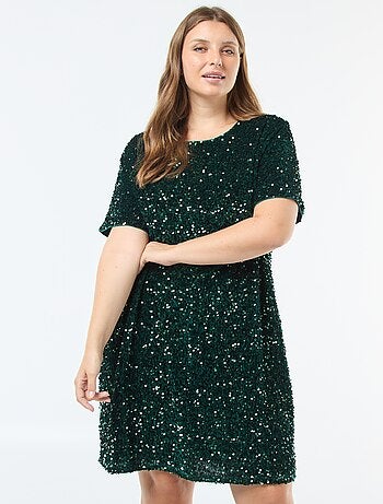 Vestido curto com lantejoulas