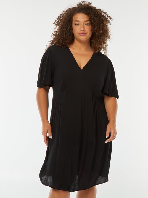 Vestido curto com mangas borboleta - Kiabi