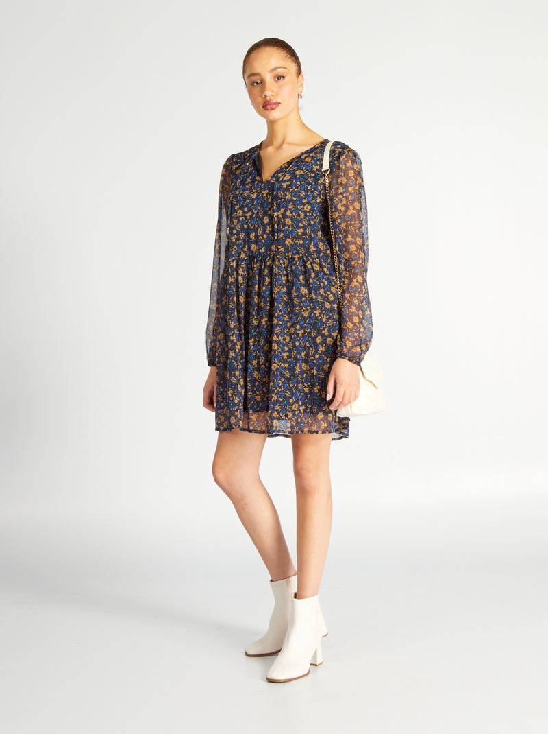 Vestido curto com mangas compridas 'JDY' AZUL - Kiabi