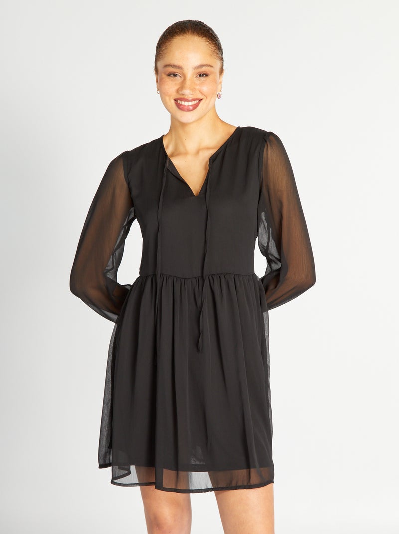 Vestido curto com mangas compridas 'JDY' Preto - Kiabi