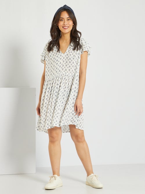 Vestido curto com motivo - Kiabi