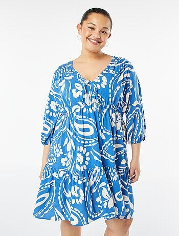 Vestido curto com motivo de manga comprida