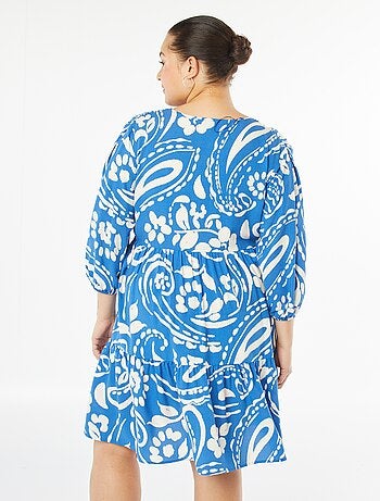 Vestido curto com motivo de manga comprida
