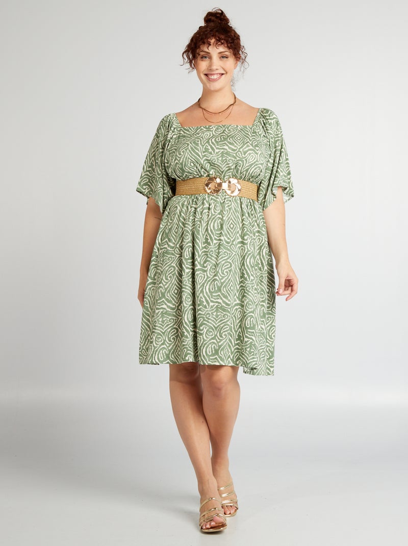 Vestido curto com motivo VERDE - Kiabi