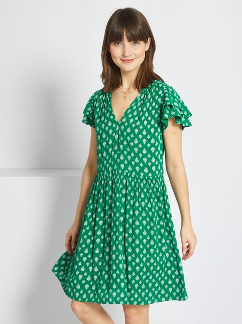 Vestido curto com motivo - Kiabi