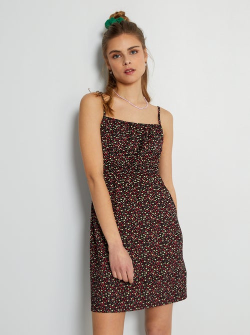 Vestido curto com motivos - Kiabi