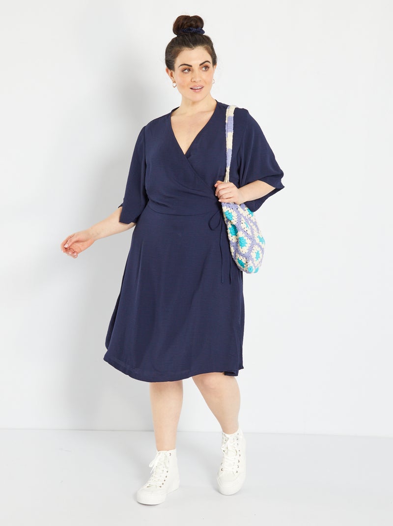 Vestido curto cruzado 'Only' Azul - Kiabi