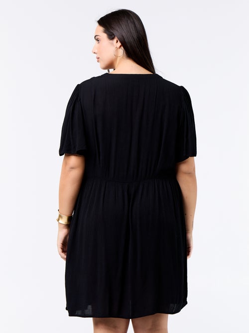 Vestido curto de crepe - Kiabi