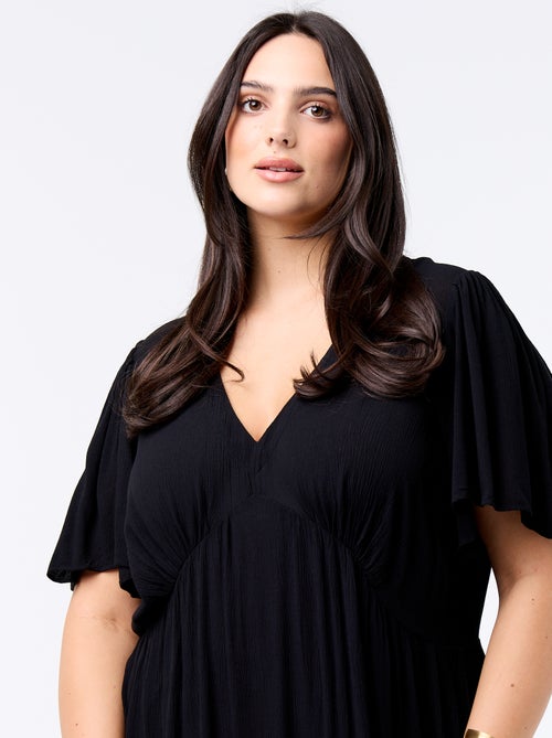 Vestido curto de crepe - Kiabi