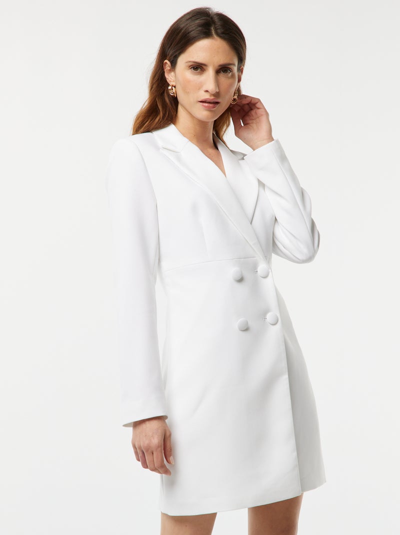Vestido curto de fato Branco - Kiabi