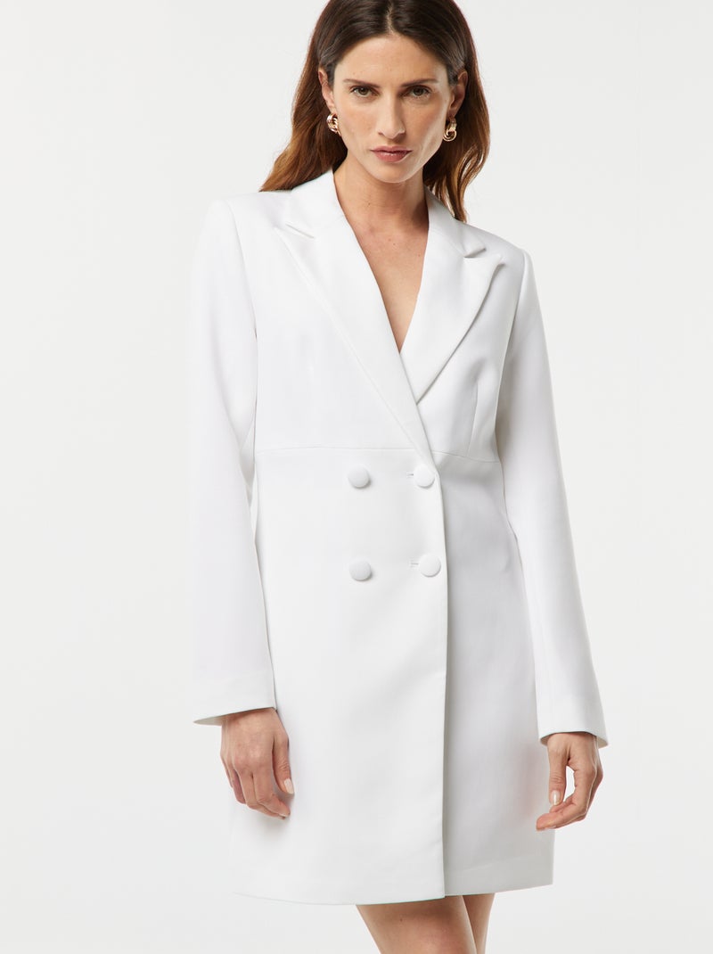 Vestido curto de fato Branco - Kiabi