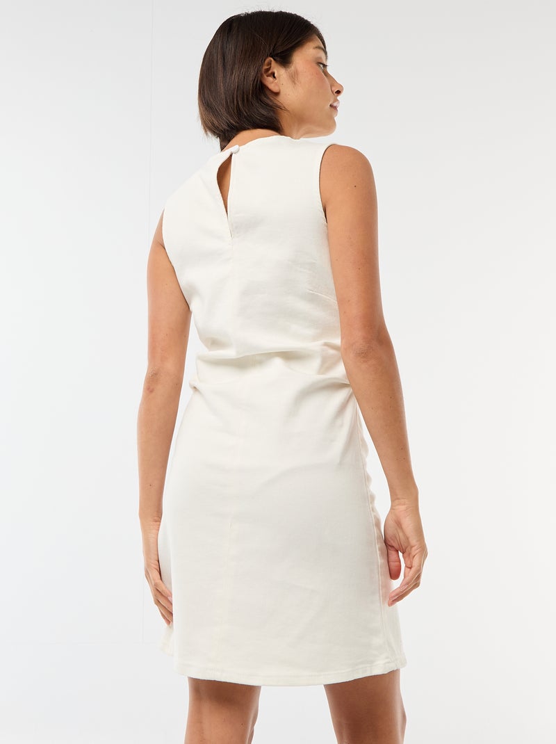 Vestido curto de ganga sem mangas Branco - Kiabi