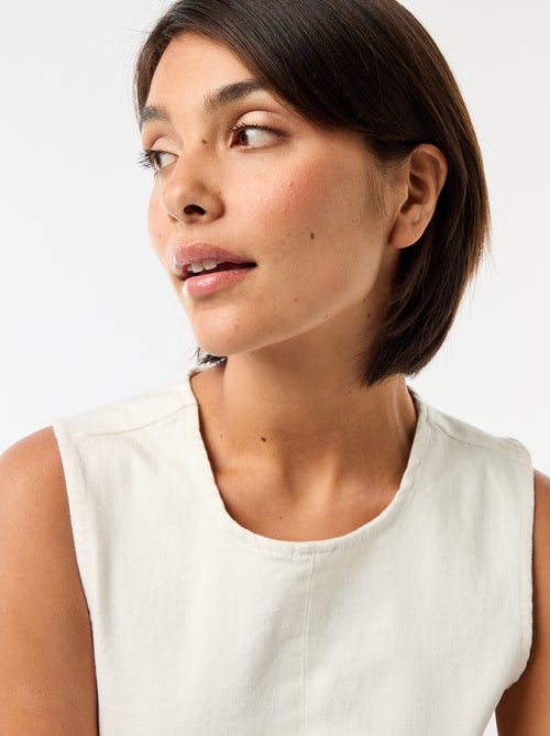 Vestido curto de ganga sem mangas - Kiabi