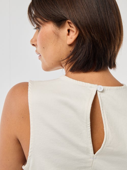 Vestido curto de ganga sem mangas - Kiabi