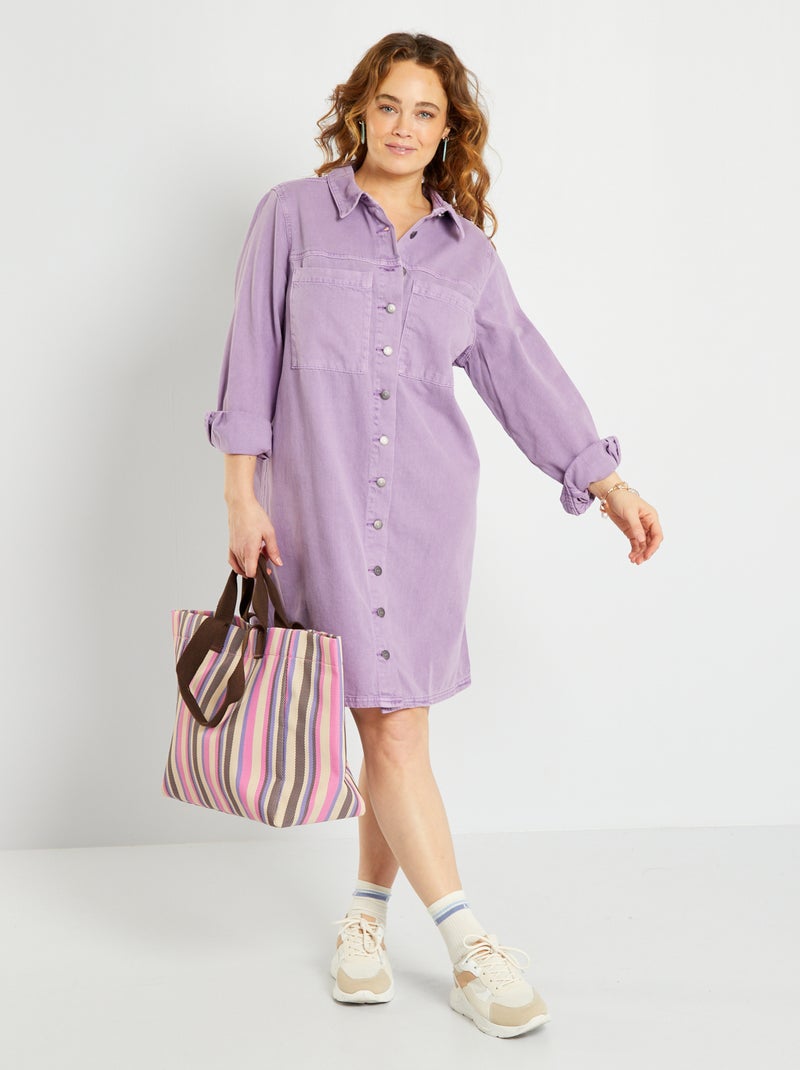 Vestido curto de ganga Violeta - Kiabi