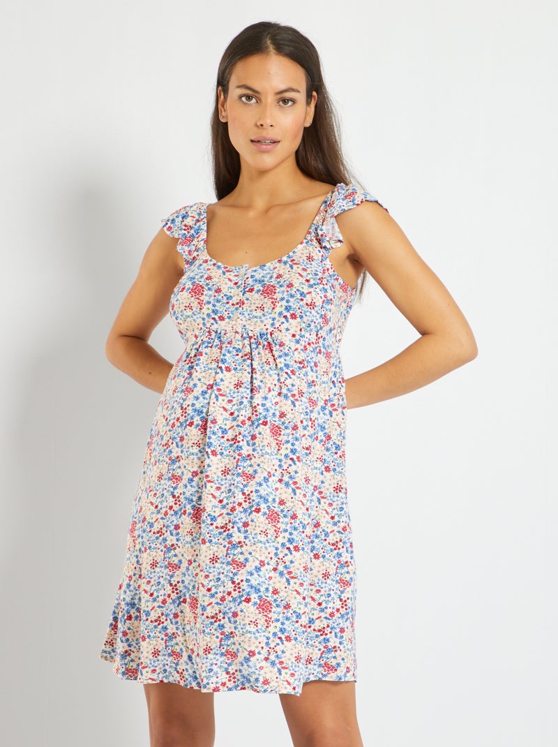 Vestido curto de grávida com alças finas BRANCO - Kiabi