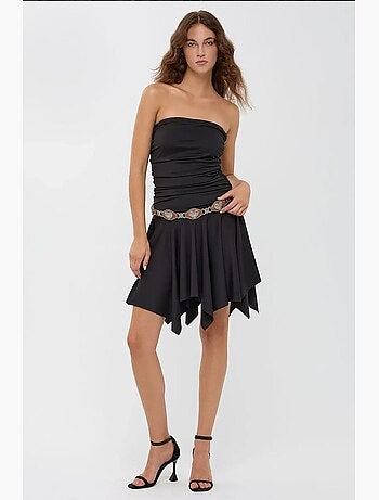 Vestido curto de jersey assimétrico sem mangas hiccup