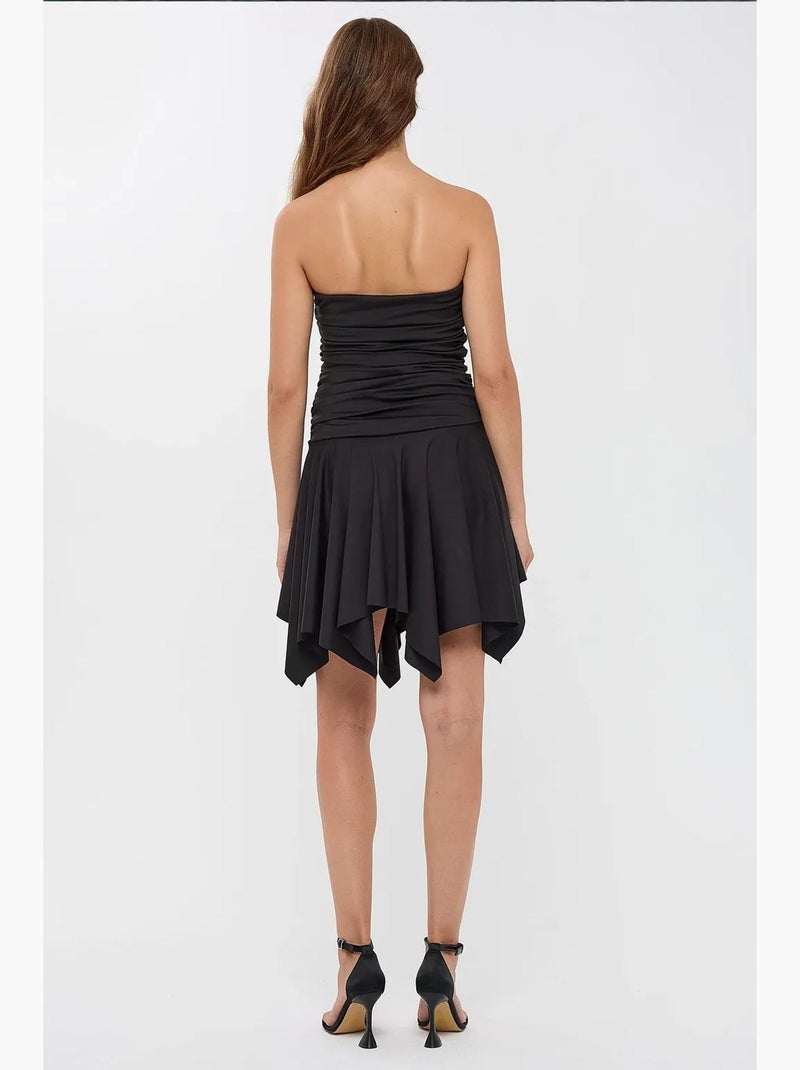 Vestido curto de jersey assimétrico sem mangas hiccup Preto - Kiabi