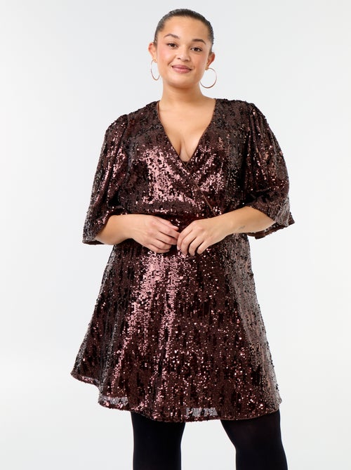 Vestido curto de lantejoulas - Kiabi