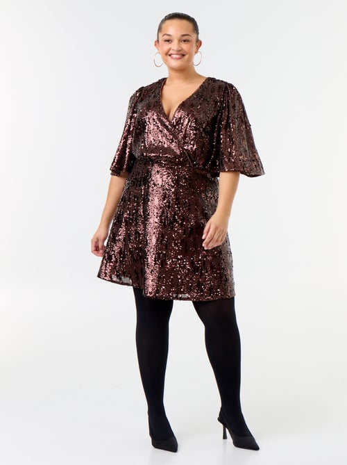 Vestido curto de lantejoulas - Kiabi