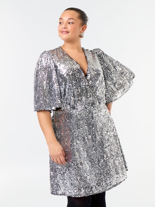 Vestido curto de lantejoulas - Kiabi