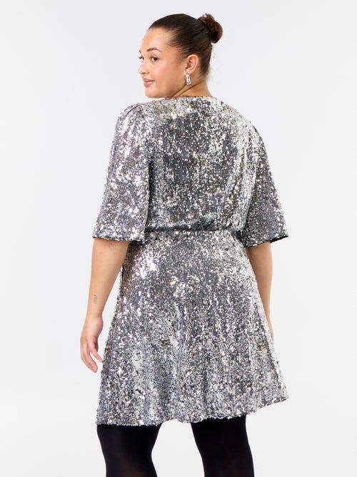 Vestido curto de lantejoulas - Kiabi