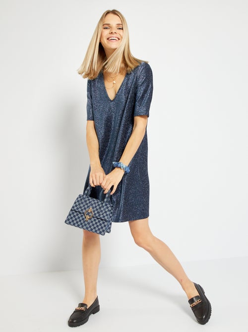 Vestido curto de malha matizada - Kiabi