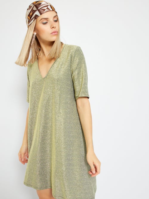 Vestido curto de malha matizada - Kiabi