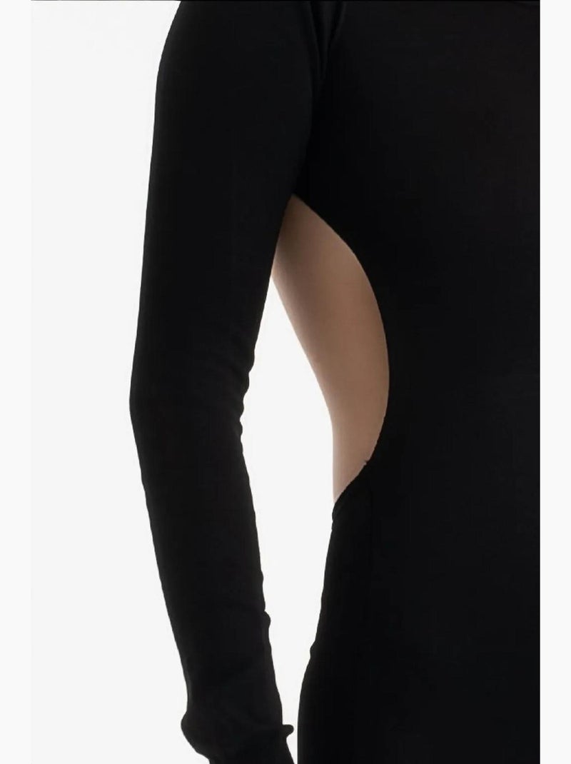 Vestido curto de manga comprida com decote redondo e recorte nas costas hiccup Preto - Kiabi