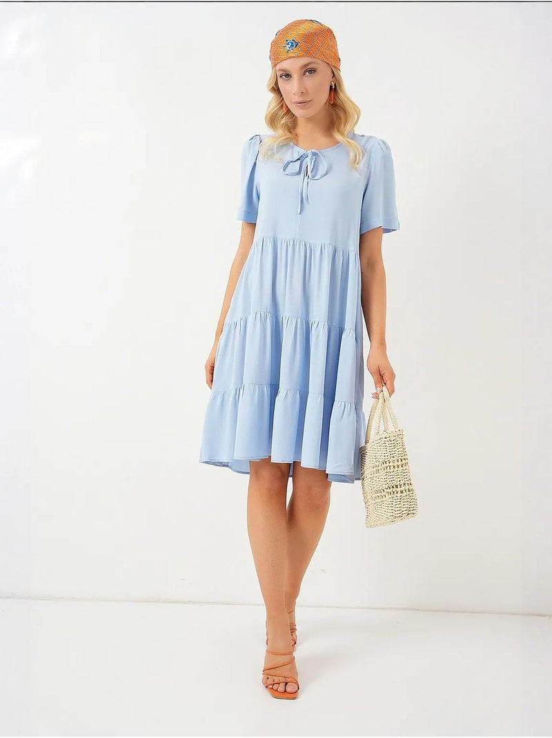 Vestido curto de manga curta bdart Azul claro - Kiabi