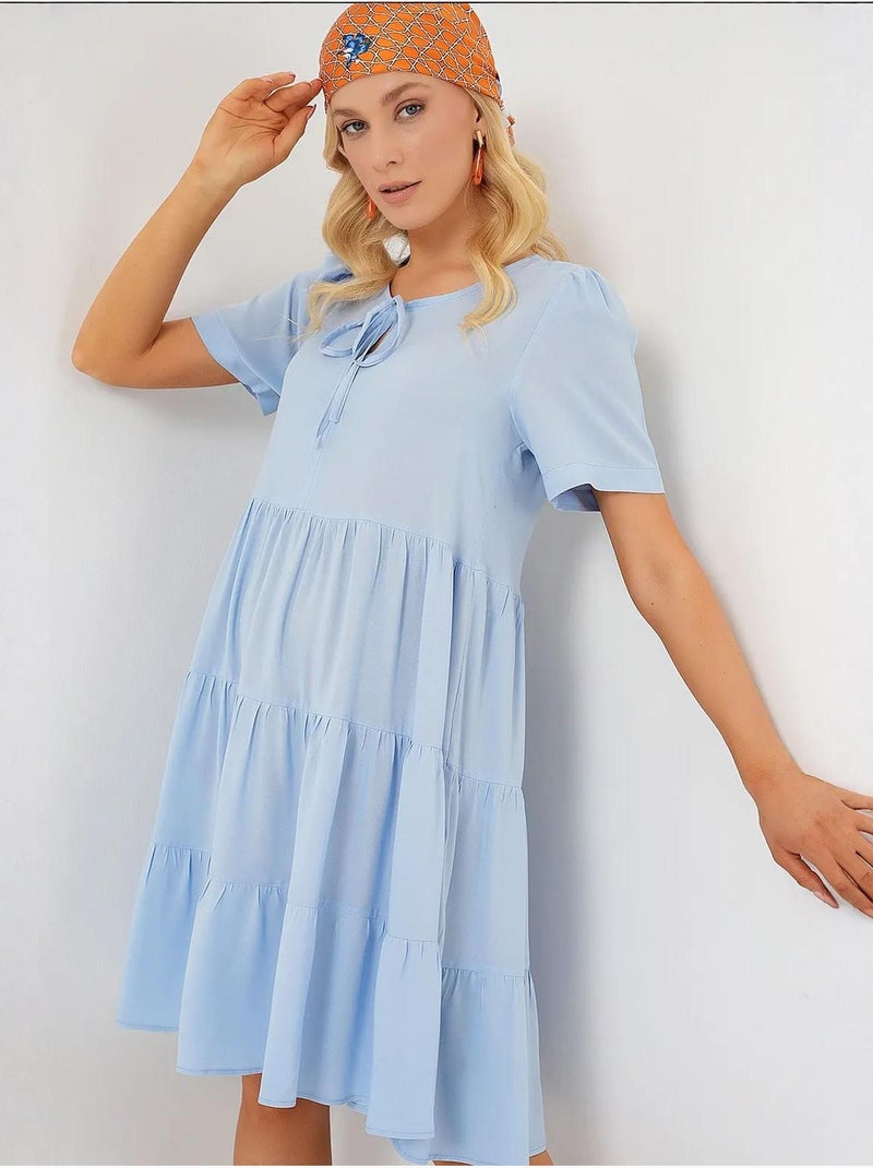 Vestido curto de manga curta bdart Azul claro - Kiabi