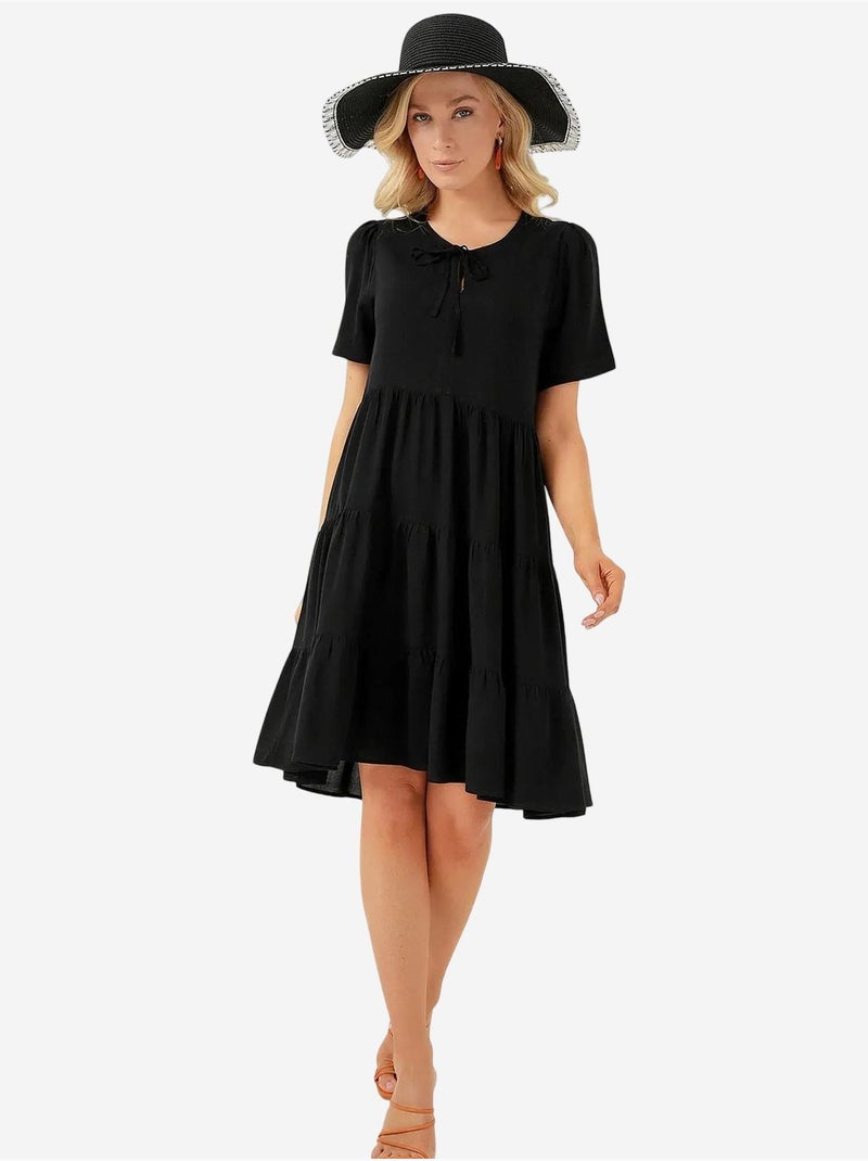 Vestido curto de manga curta bdart Preto - Kiabi