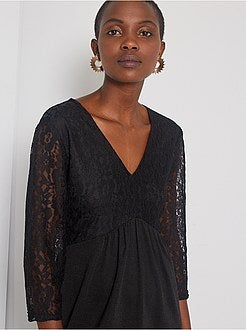 Vestido curto de renda - Kiabi