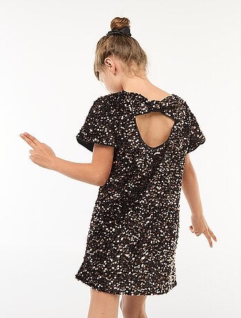 Vestido curto de veludo com lantejoulas