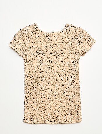 Vestido curto de veludo com lantejoulas