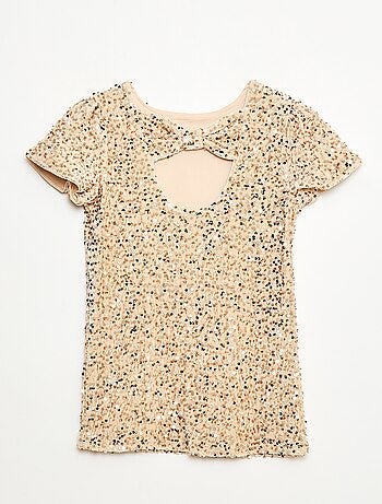 Vestido curto de veludo com lantejoulas