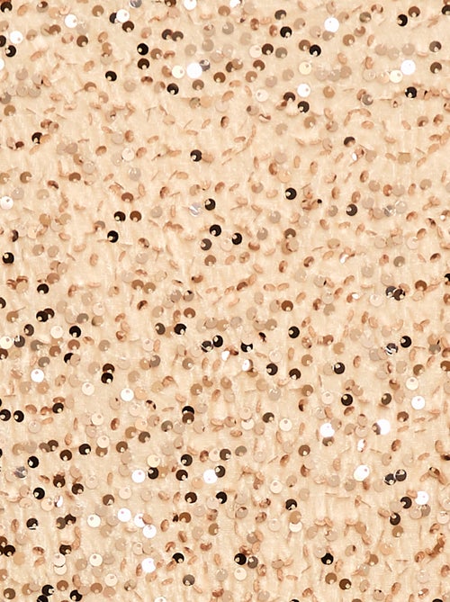 Vestido curto de veludo com lantejoulas - Kiabi